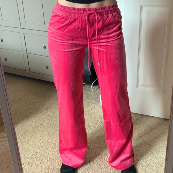 Edikted Hot Pink Velour Track Pants 💖 NEVER WORN - Picture 1 of 4